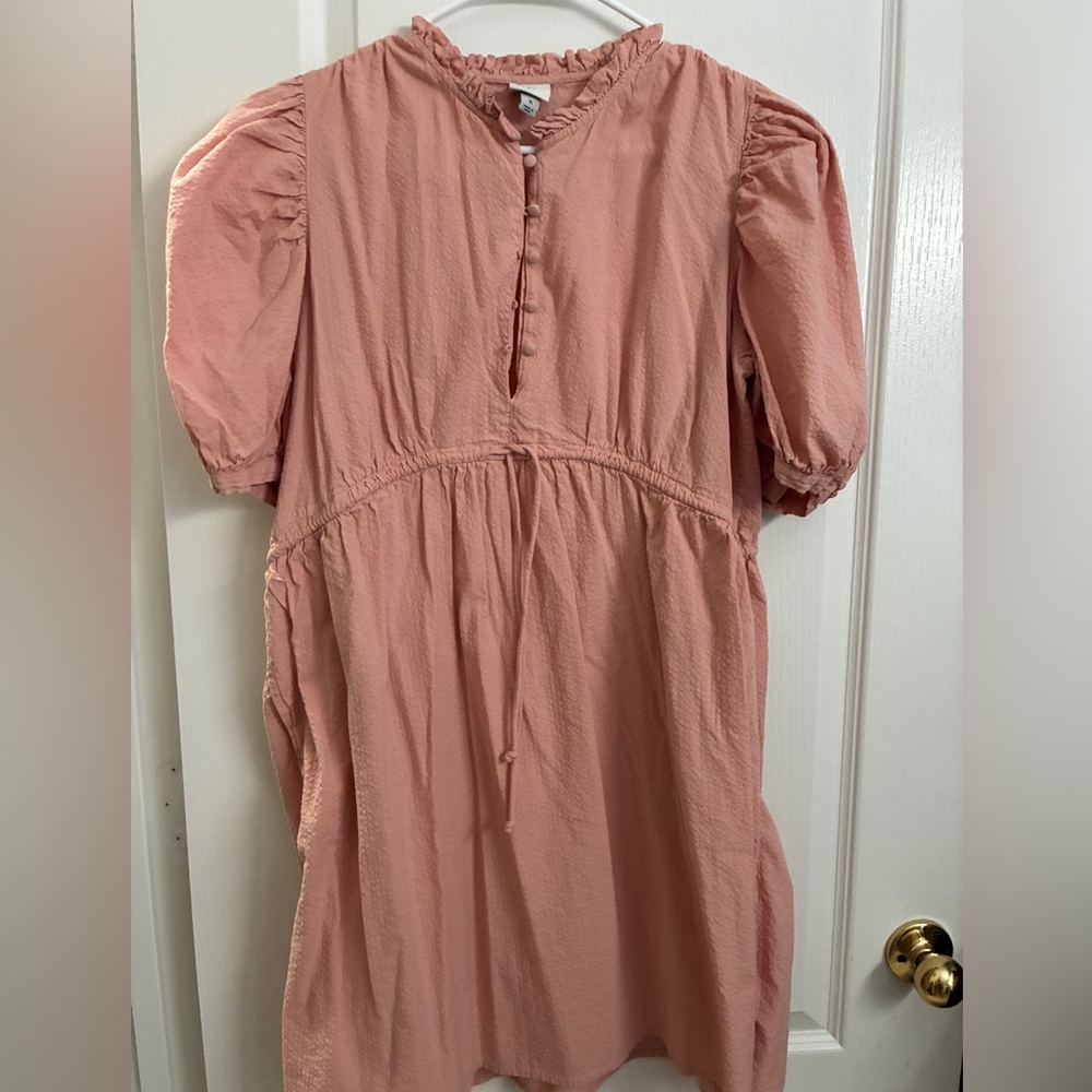 A New Day Dusty Rose Button-Up Dress